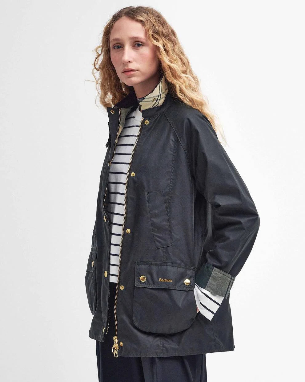 Veste Barbour Modern Beadnell Wax Sage | Podiums Nancy