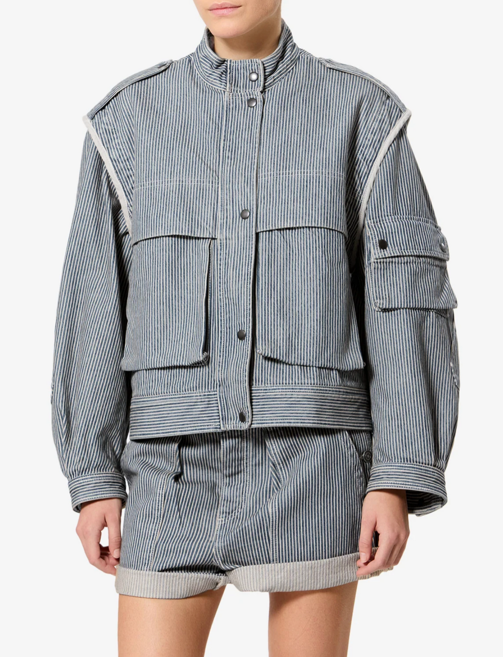 Veste Marant Etoile Edany Bleu/Blanc | Podiums Nancy