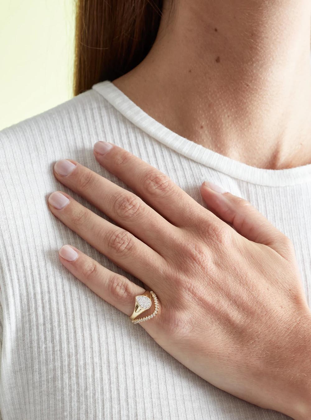 Bague Mini Set Yvonne Léon Vague & Baby Chevalière Poire