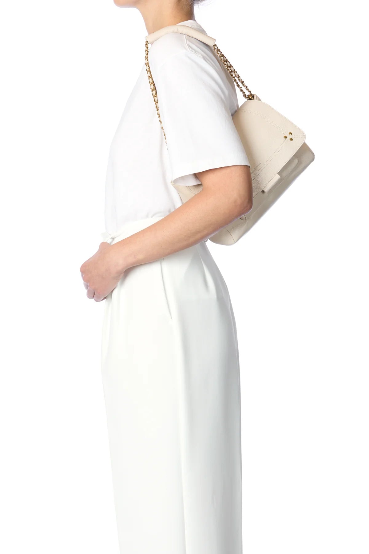 Sac à main Jérôme Dreyfuss Lulu m ecru graine