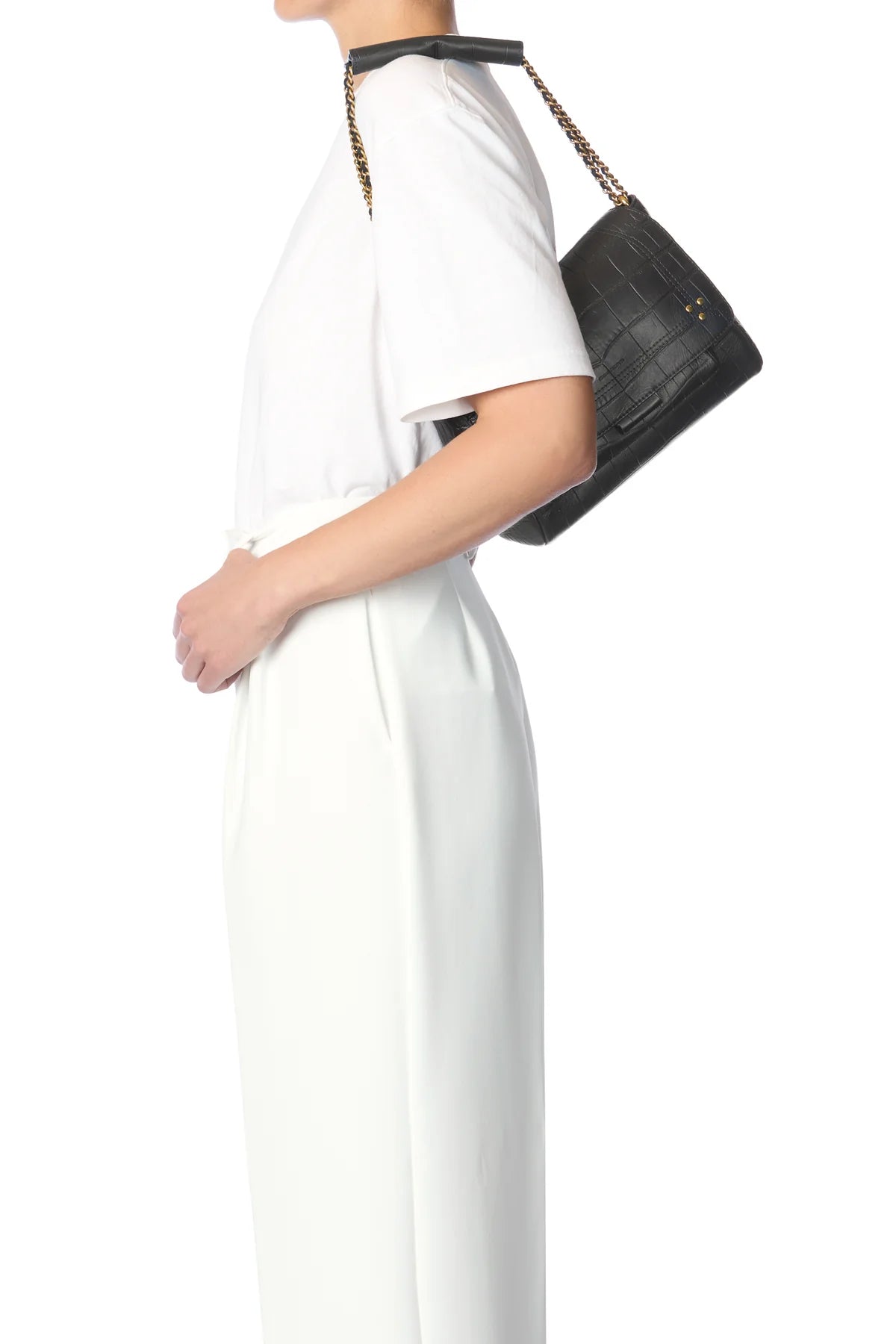 lulu m black crocodile print