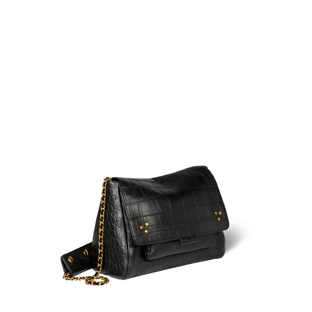 lulu m black crocodile print