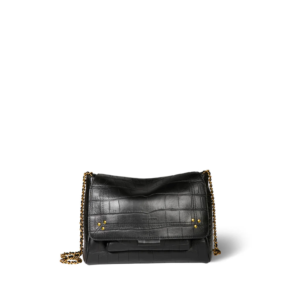 lulu m black crocodile print