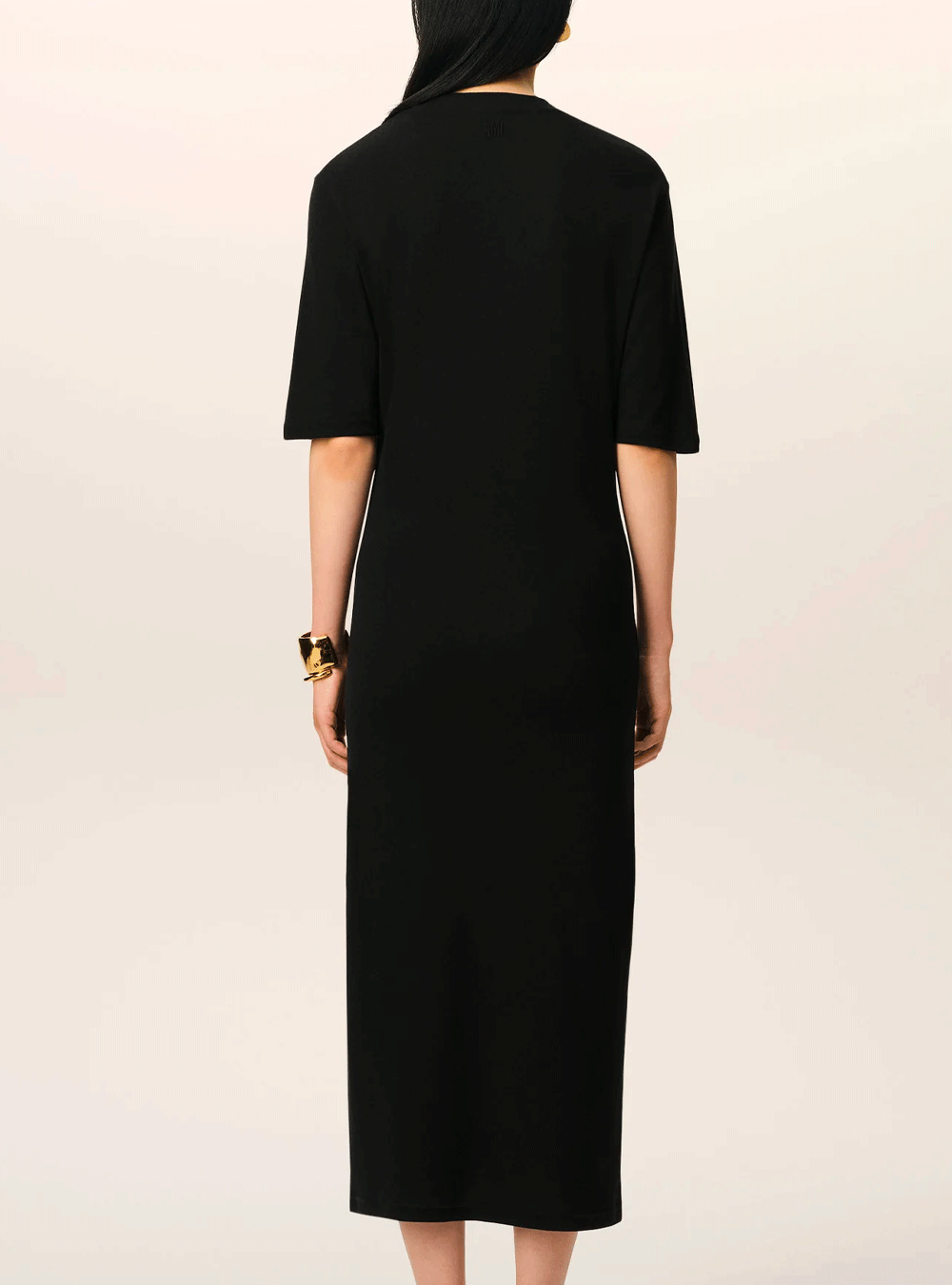 ROBE MIDI JERSEY FLUIDE NOIRE - PODIUMS NANCY