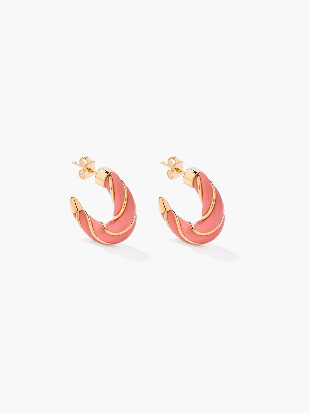 Aurélie Bidermann Diana Hoop Earrings in Pink