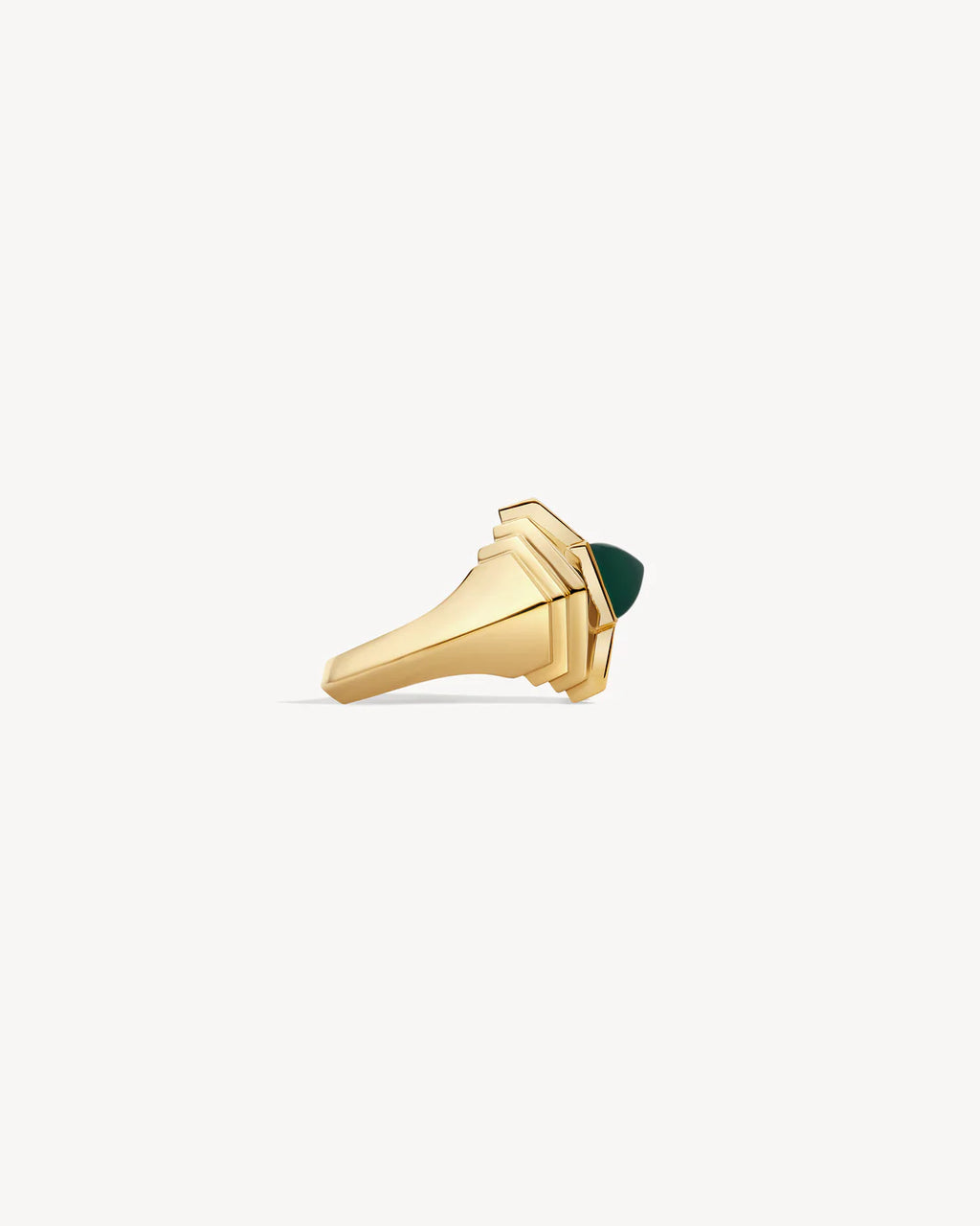 Bague Statement Mini Rockaway Pyramide Or Jaune/Agate Verte | Podiums Nancy