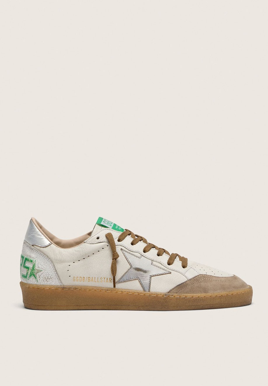 Sneakers Golden Goose Ballstar Nappa White Beige Silver