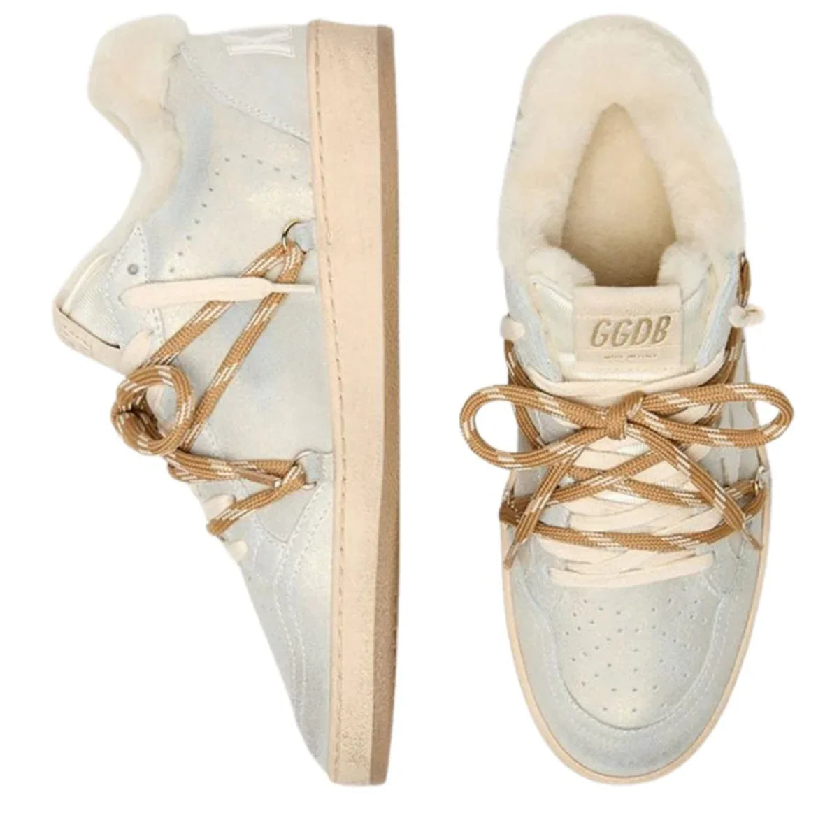 Sneakers Golden Goose Ballstar Shimmer Suède Platinum - PODIUMS NANCY