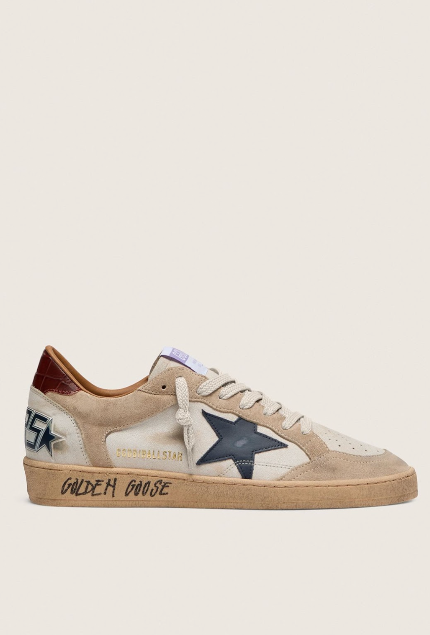 Sneakers Golden Goose Ballstar White Beige Ink Blue