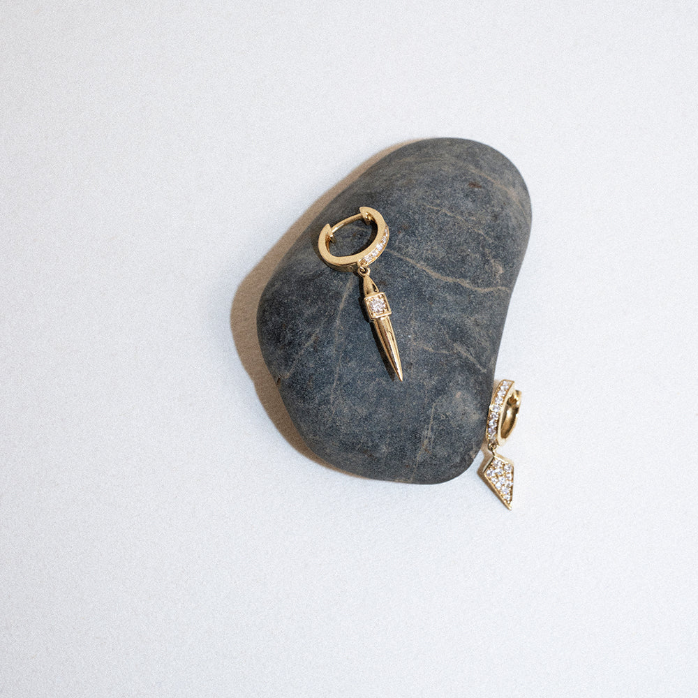 Boucle d'Oreille Statement Rockaway Pic Or Jaune | Podiums Nancy