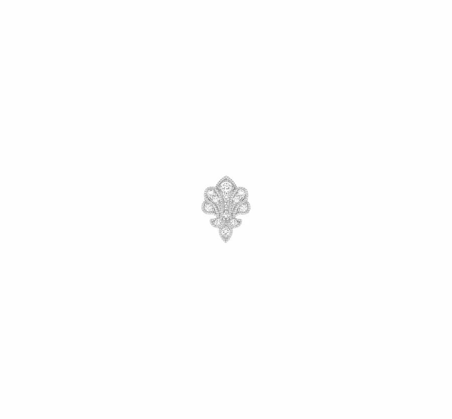 Boucle d'Oreille Stone Paris Bouton Venus Or Blanc | Podiums Nancy