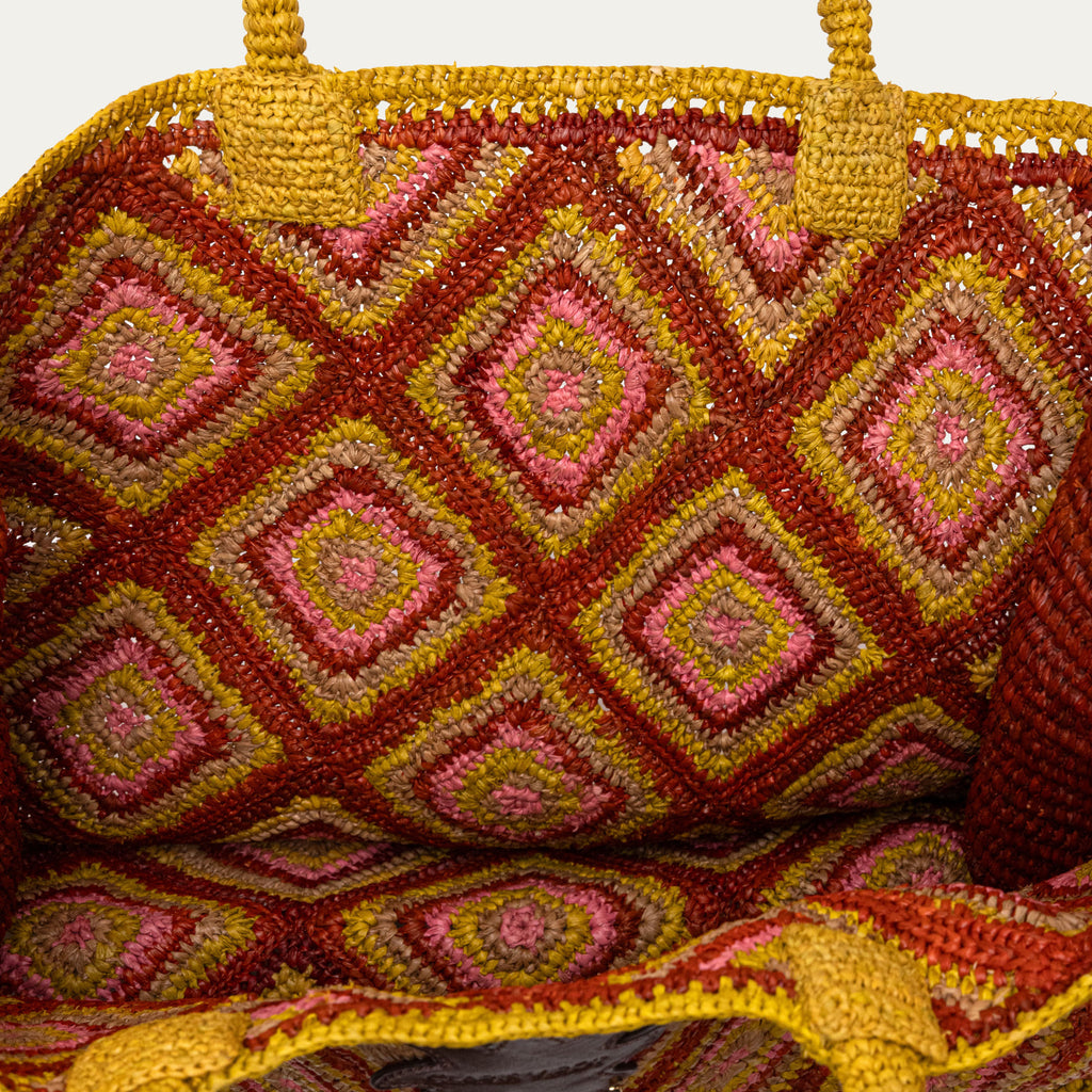 Cabas Claris Virot Archi Raphia Rose | Podiums Nancy