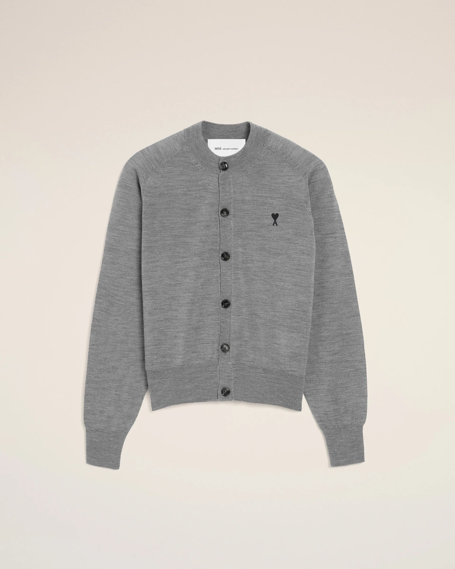 Cardigan Ami Paris Crewneck Gris Chiné/Noir | Podiums Nancy