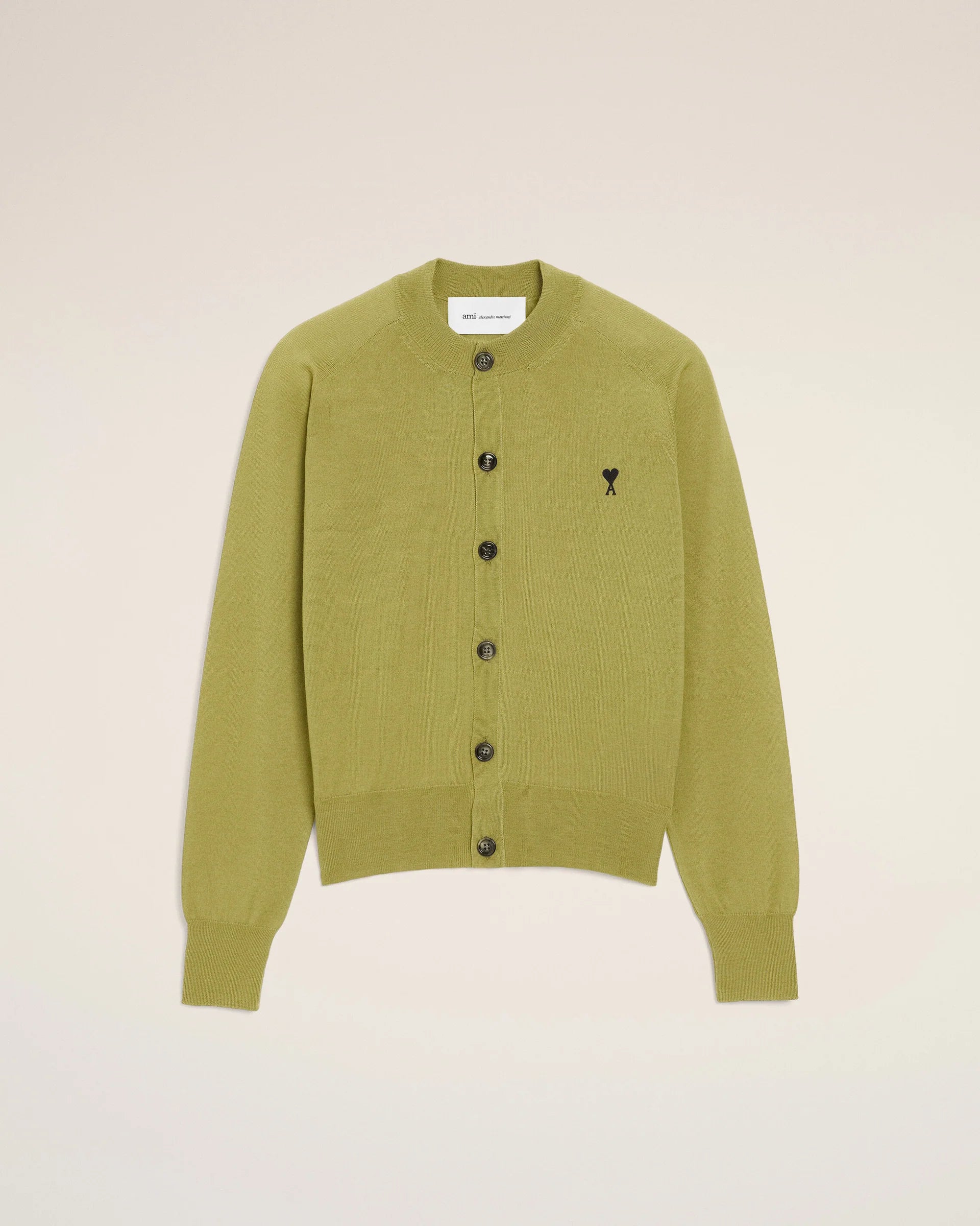 Cardigan Ami Paris Crewneck Gris Matcha/Noir | Podiums Nancy