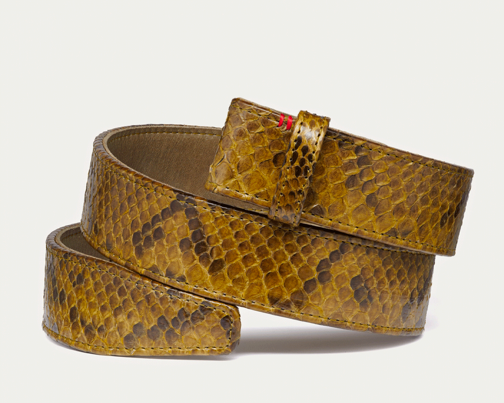 Ceinture Claris Virot Python Kaki | Podiums Nancy