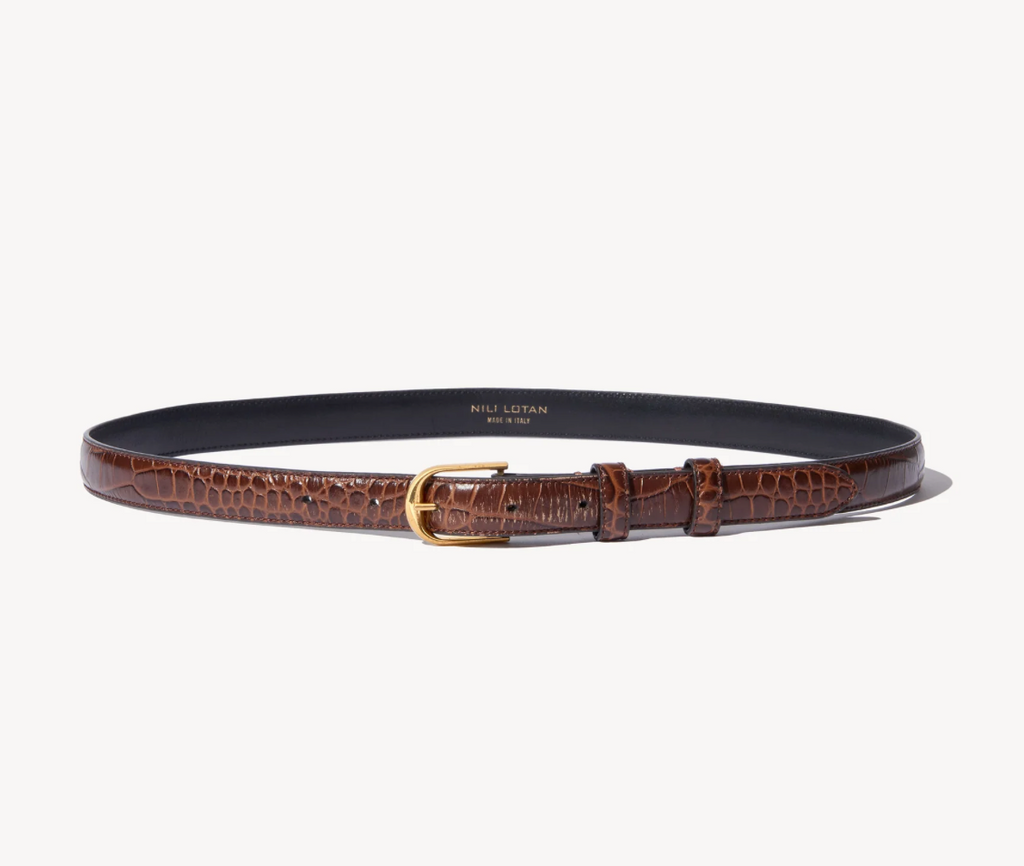 Ceinture Nili Lotan Jane Marron Foncé | Podiums Nancy