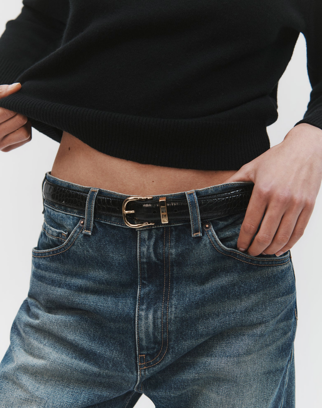 Ceinture Nili Lotan Louise Noir | Podiums Nancy