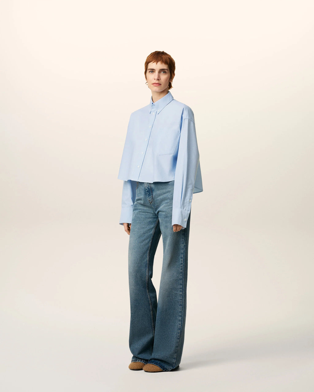 Chemise Ami Paris Crop ADC Bleu - PODIUMS NANCY