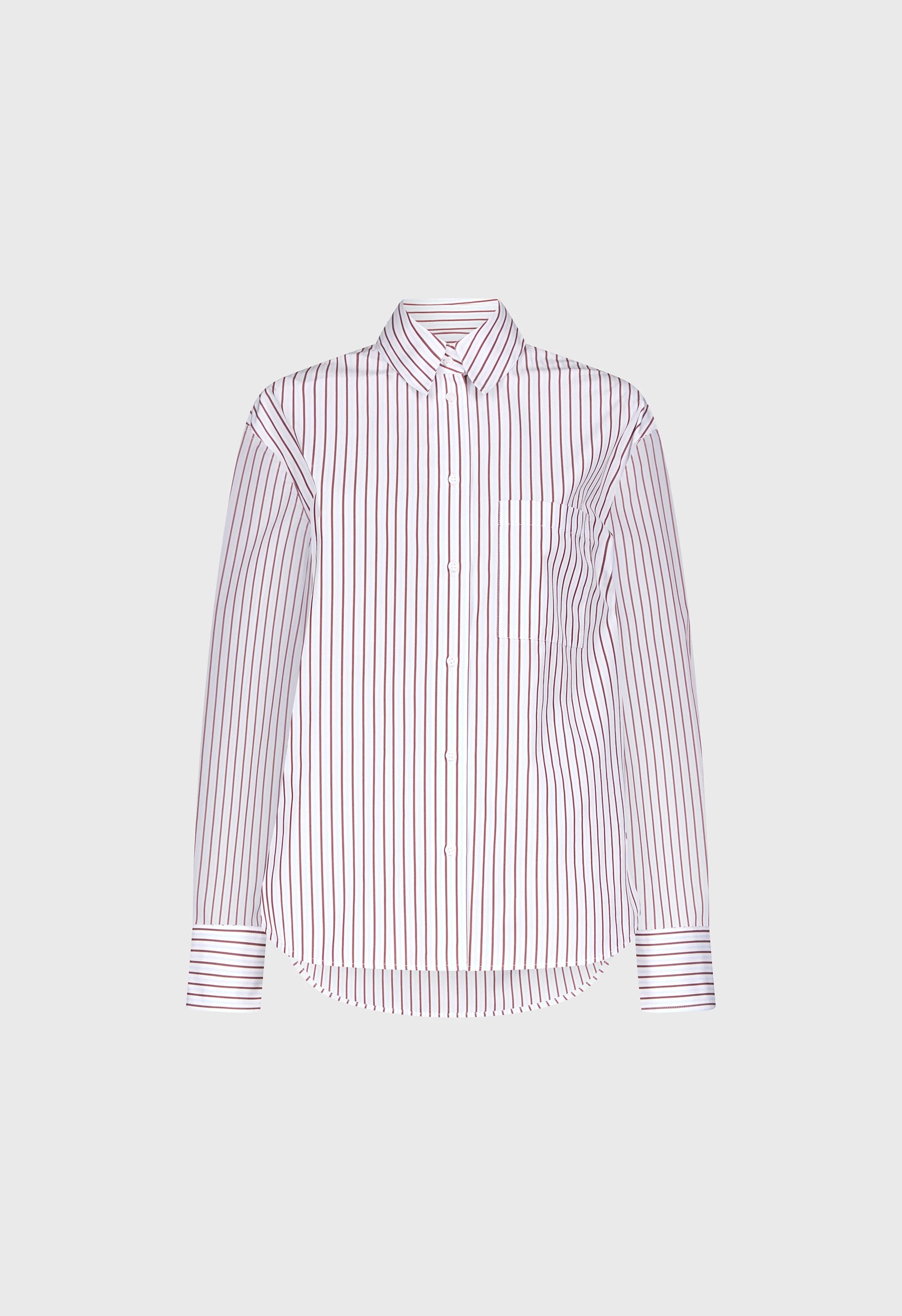 Chemise Loulou De Saison Maud Oversize Rouge Foncé/Bleue | Podiums Nancy