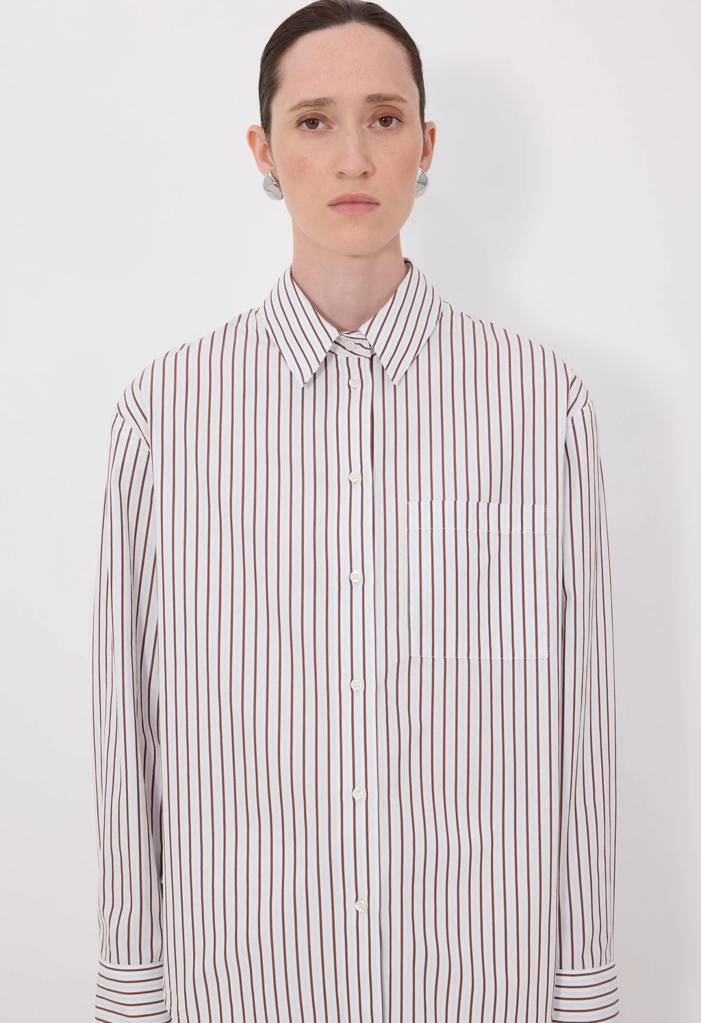 Chemise Loulou De Saison Maud Oversize Rouge Foncé/Bleue | Podiums Nancy