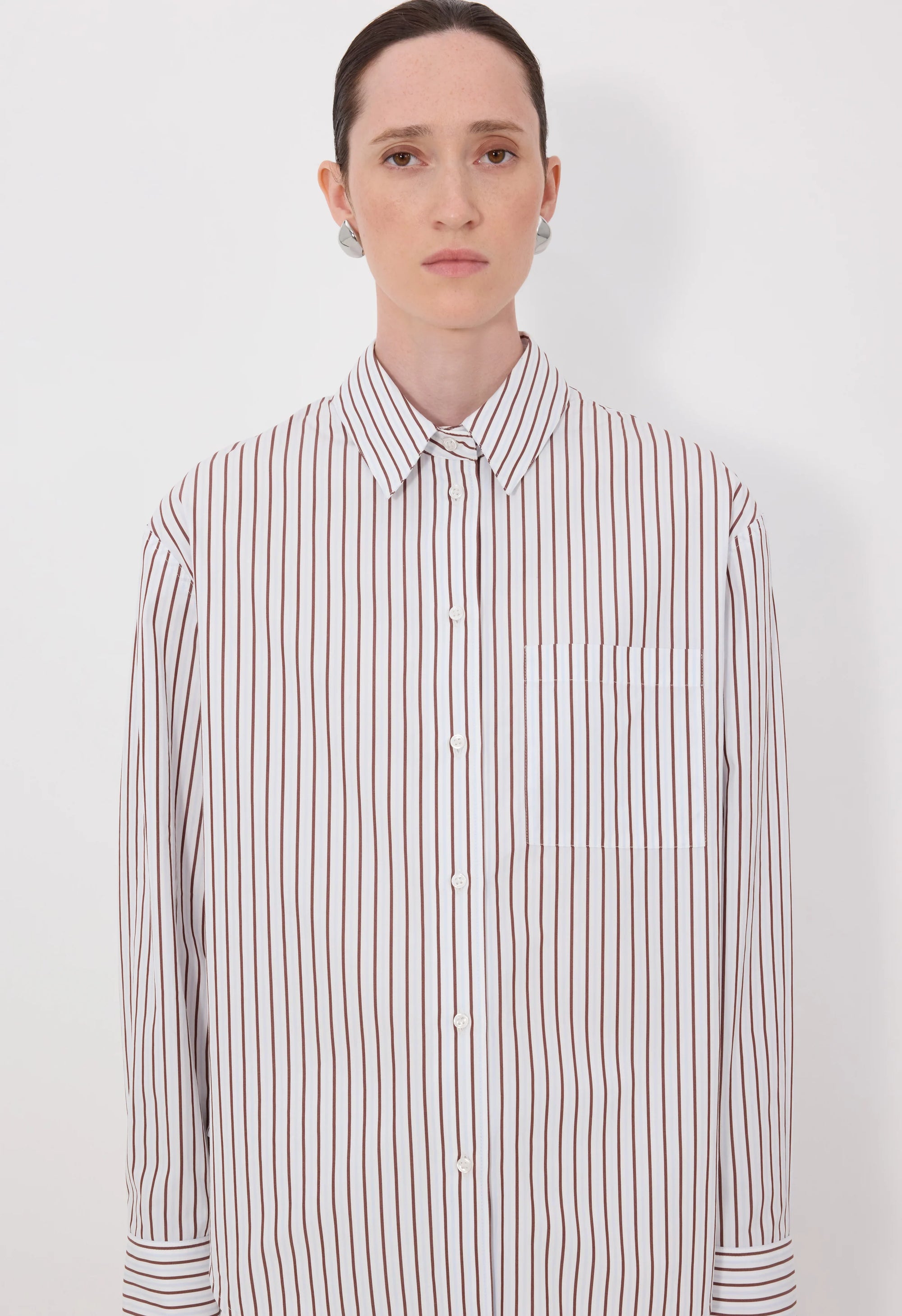 Chemise Loulou De Saison Maud Oversize Rouge Foncé/Bleue | Podiums Nancy
