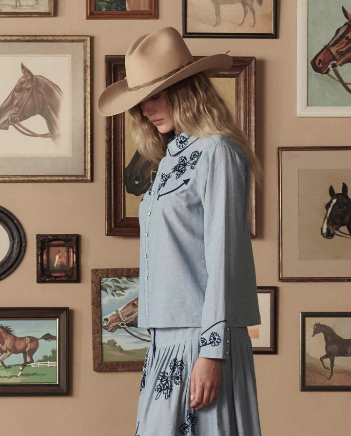 Chemise TheGreat. Chambray Western | Podiums Nancy