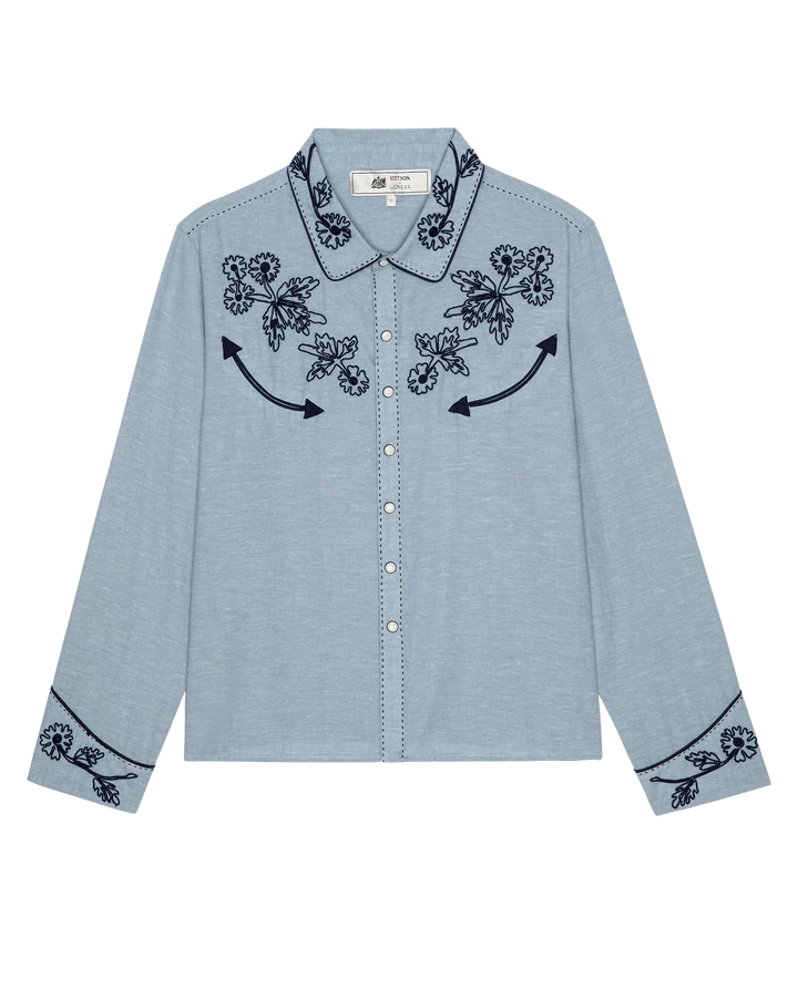 Chemise TheGreat. Chambray Western | Podiums Nancy