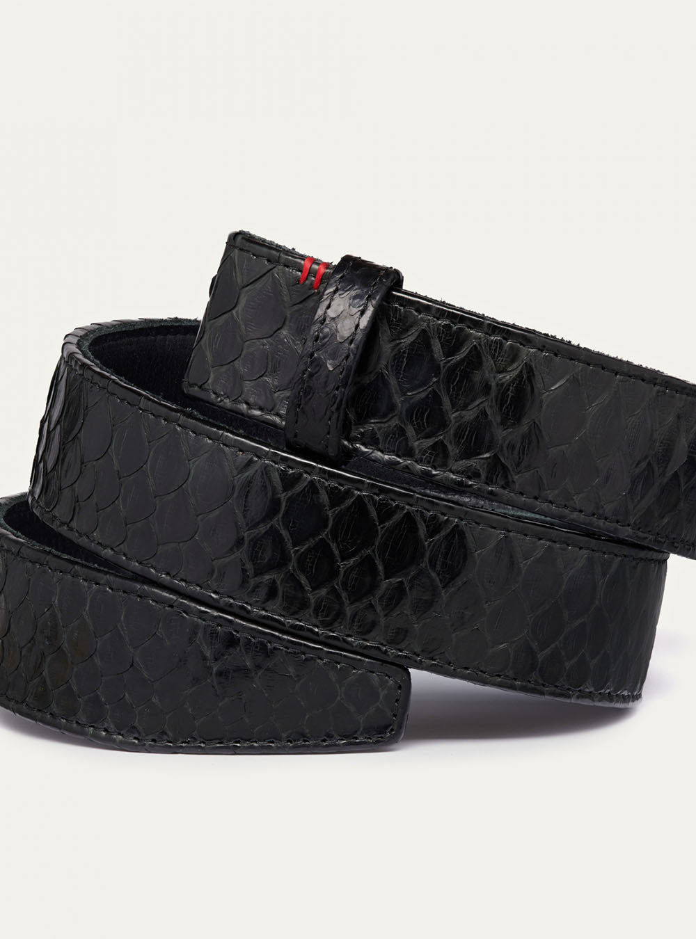 Ceinture Claris Virot Python Noir | Podiums Nancy 