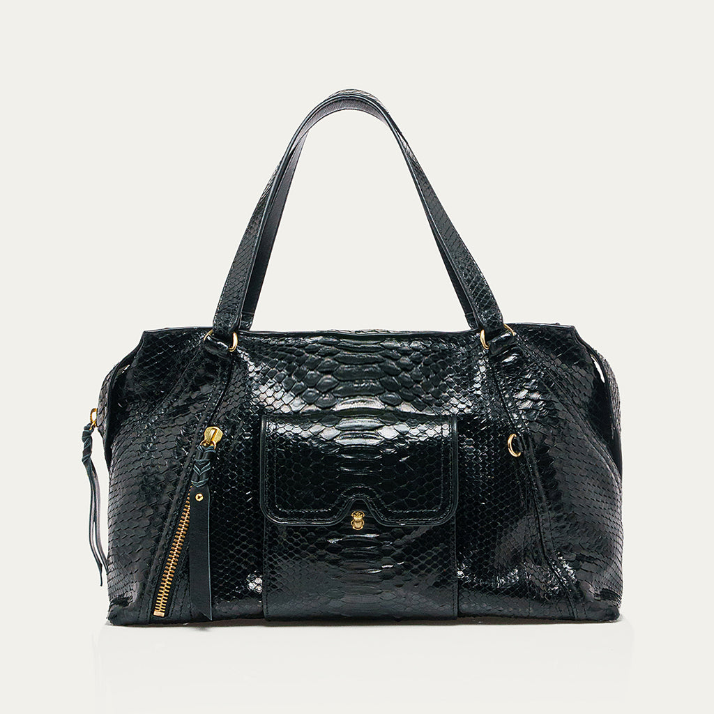 Sac Claris Virot Juno Python Noir | Podiums Nancy