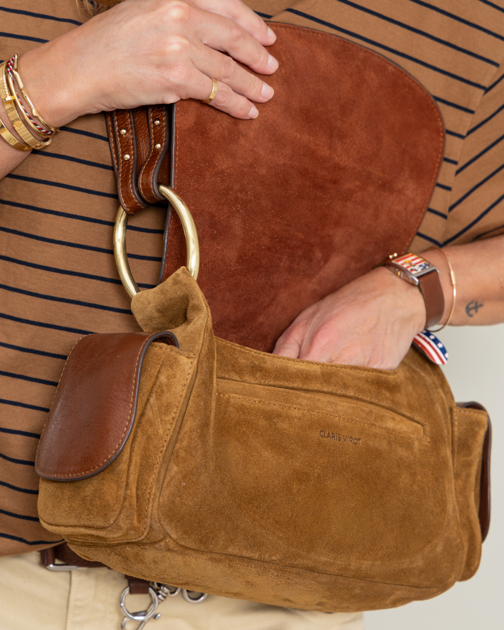 Sac Claris Virot x Marine Vignes Marine Tabac