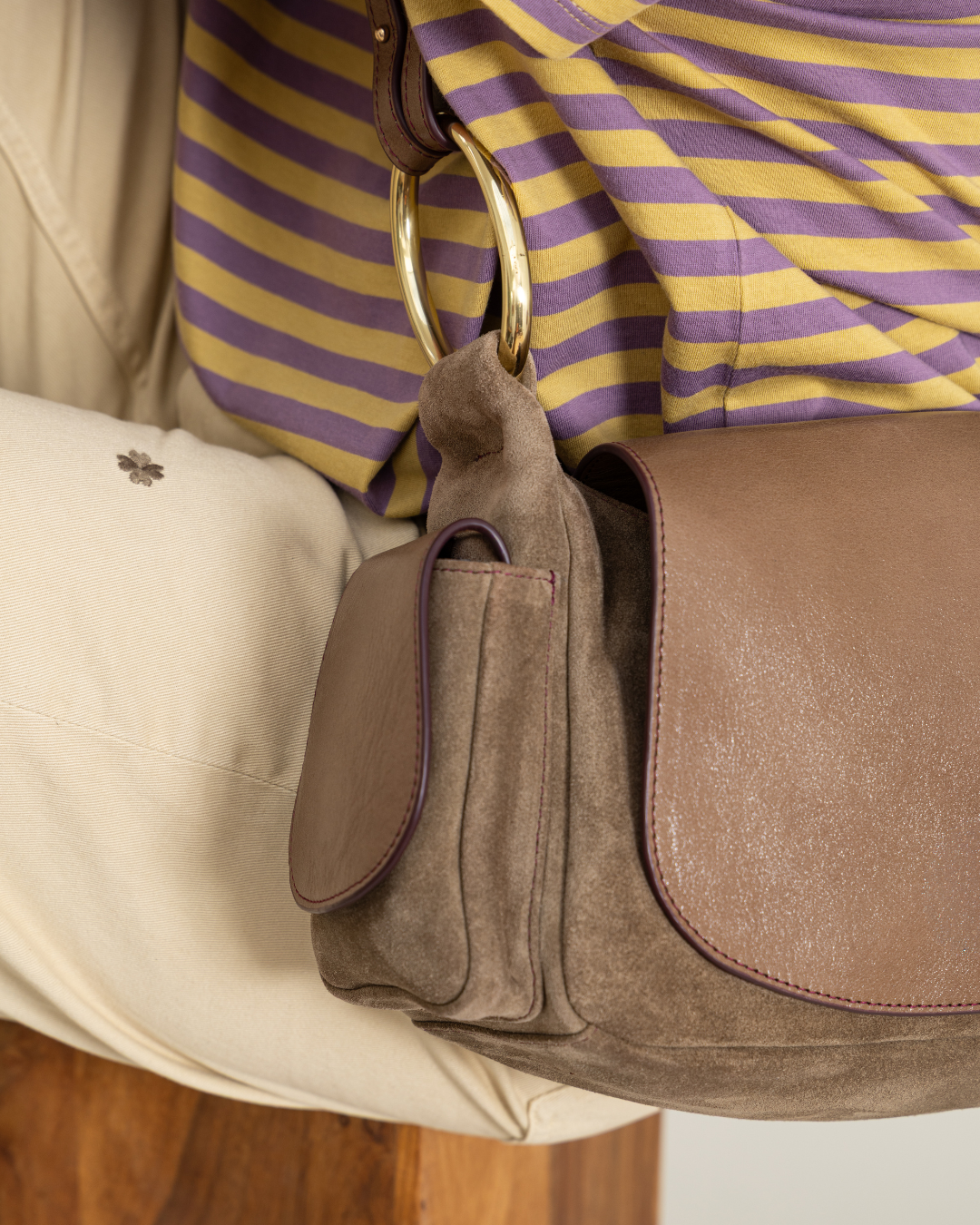Sac Claris Virot x Marine Vignes Marine Taupe
