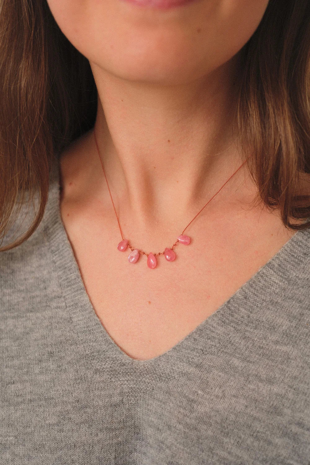 Collier Ivarene 5 gouttes Rhodocrosite - PODIUMS NANCY