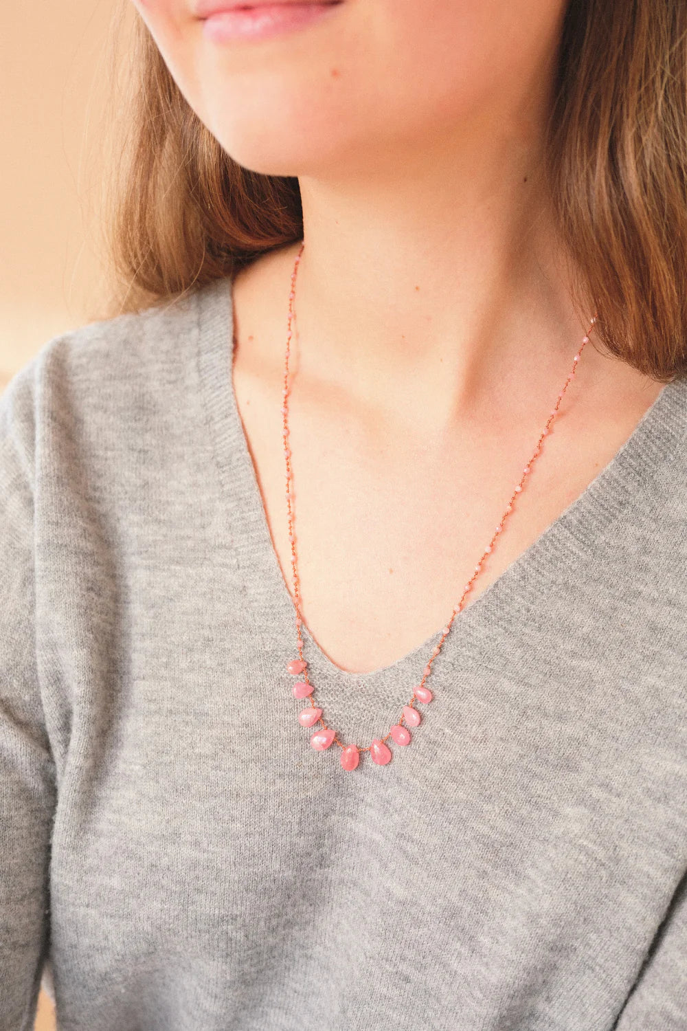 Collier Ivarene 9 gouttes Rhodocrosite - PODIUMS NANCY