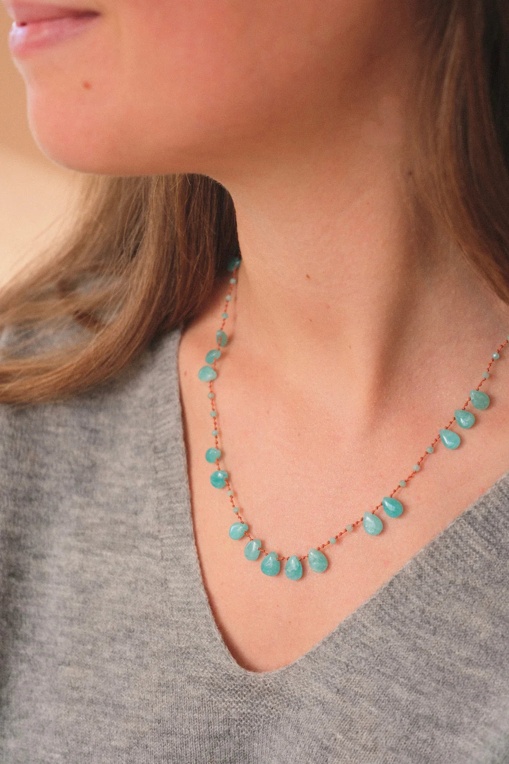 Collier Offset Amazonite Ivarene - PODIUMS NANCY