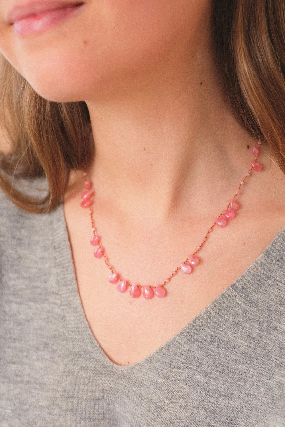 Collier Ivarene Offset Rhodocrosite - PODIUMS NANCY