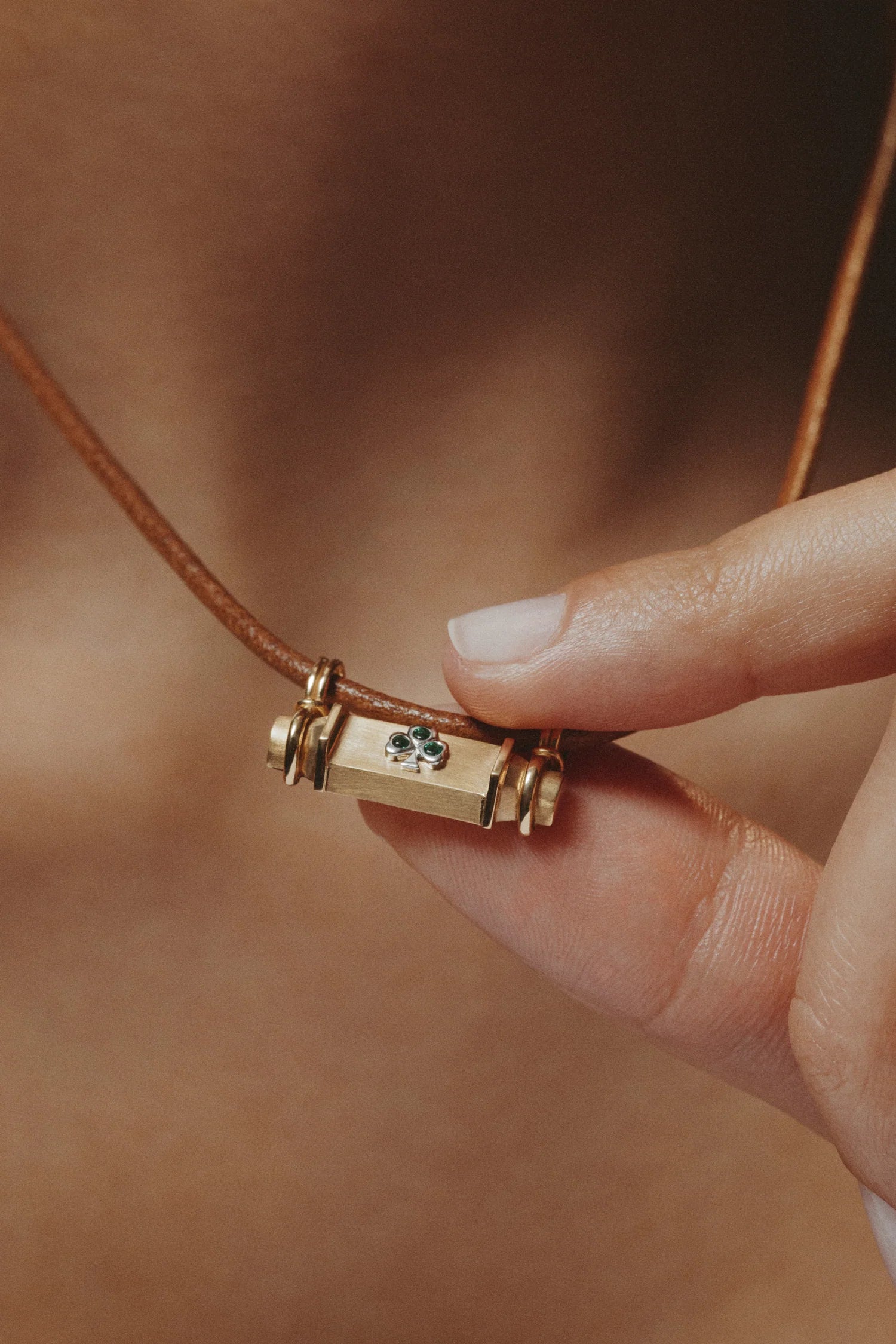 Collier Marie Lichtenberg Smash Locket Clover Cuir | Podiums Nancy