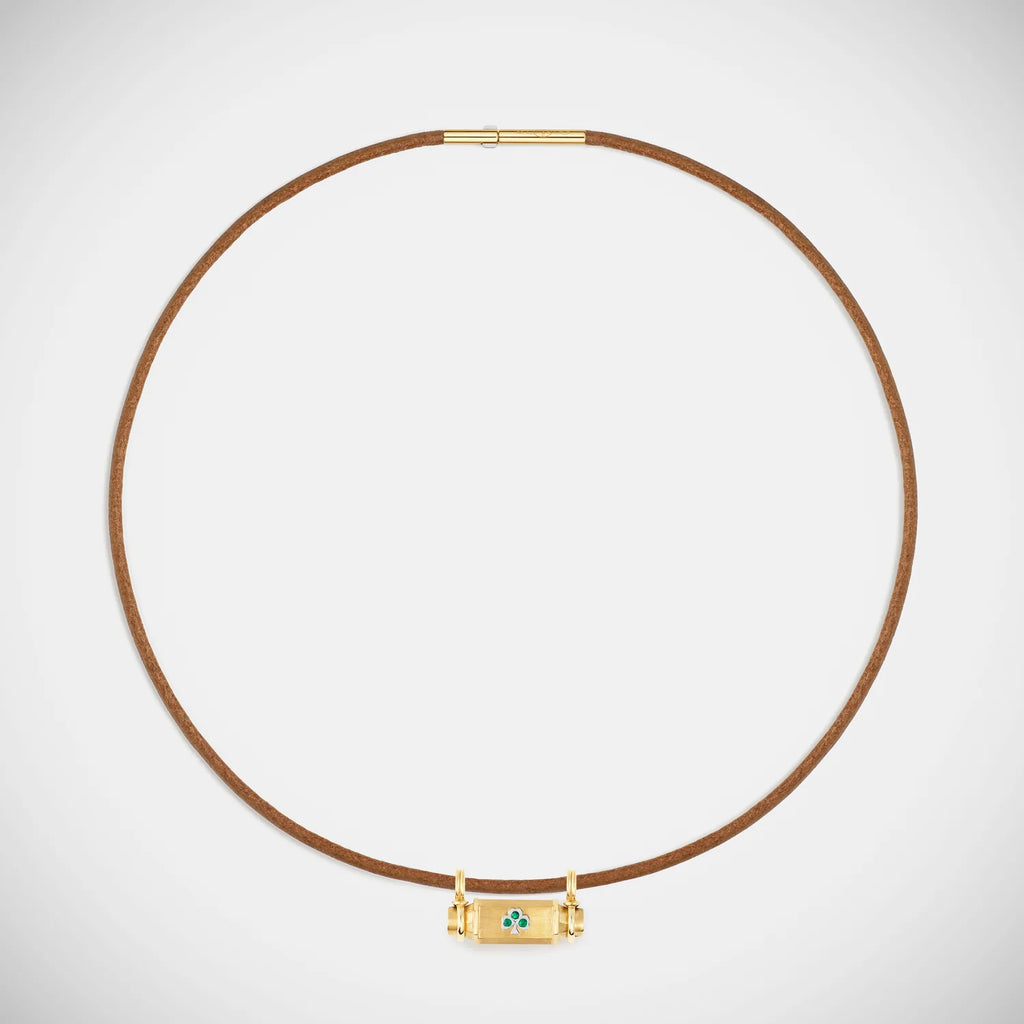 Collier Marie Lichtenberg Smash Locket Clover Cuir | Podiums Nancy