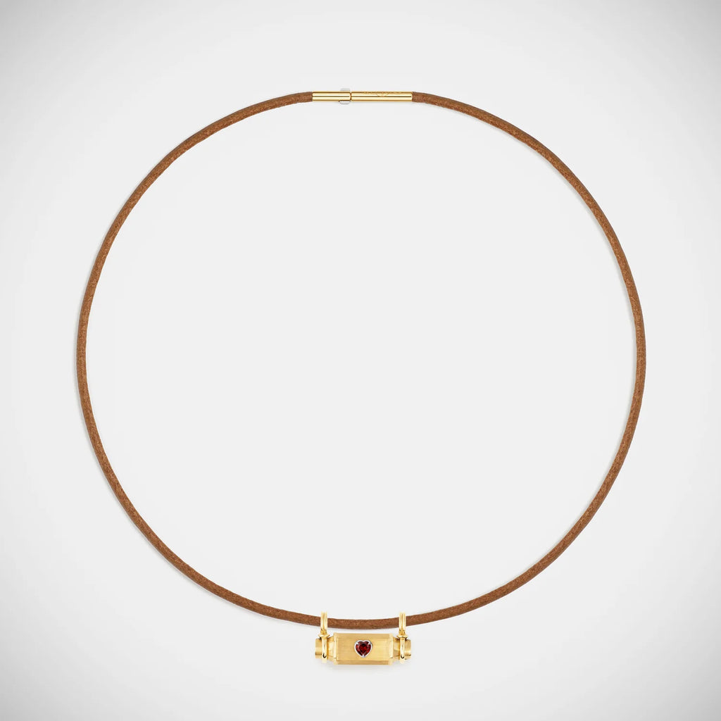 Collier Marie Lichtenberg Smash Locket Heart Cuir | Podiums Nancy