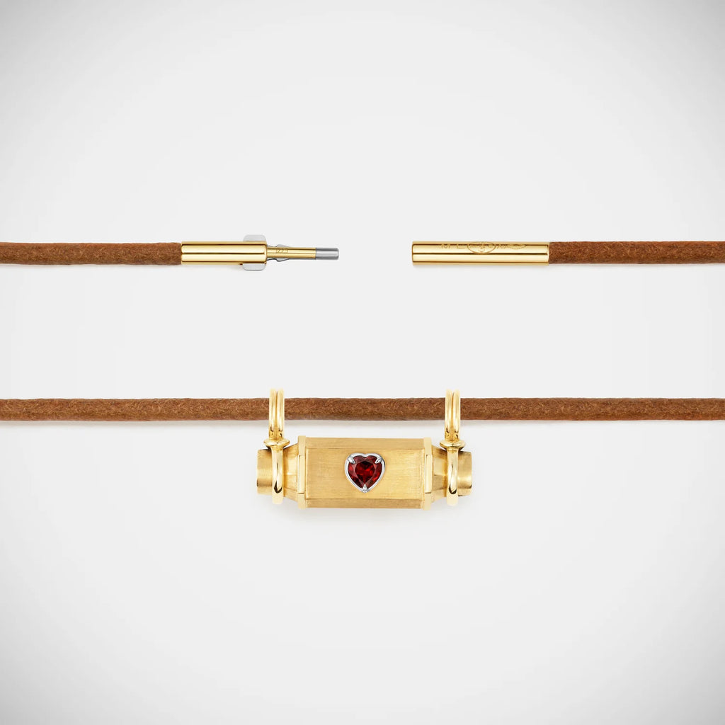 Collier Marie Lichtenberg Smash Locket Heart Cuir | Podiums Nancy