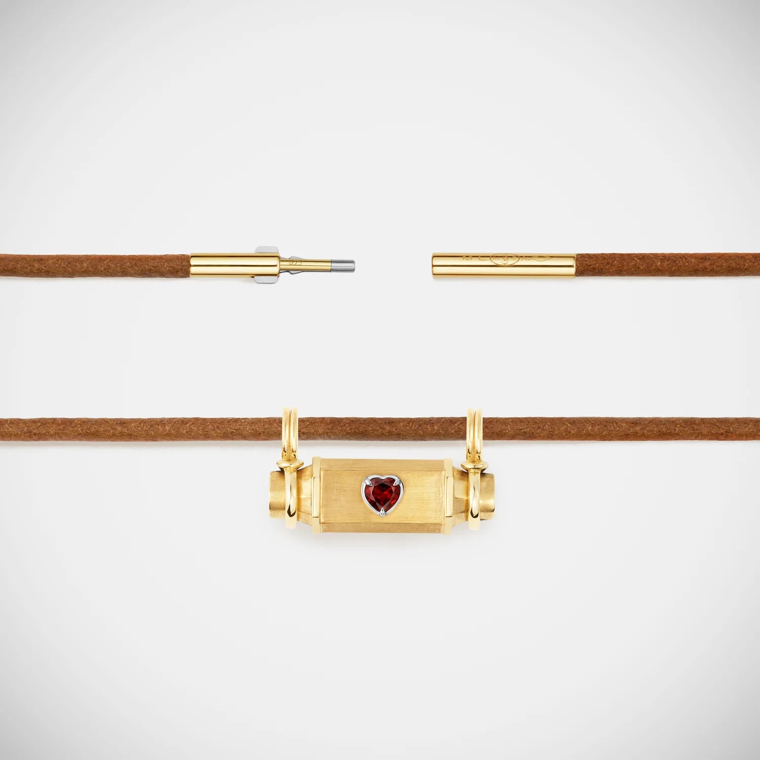 Collier Marie Lichtenberg Smash Locket Heart Cuir | Podiums Nancy