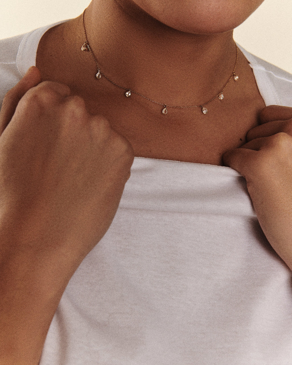 Collier Pascale Monvoisin Palerme Saphir Blanc | Podiums Nancy