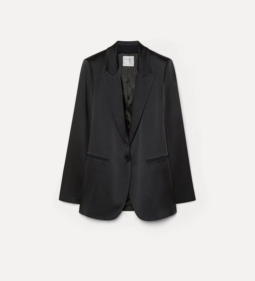 shiny satin jacket nero - PODIUMS NANCY
