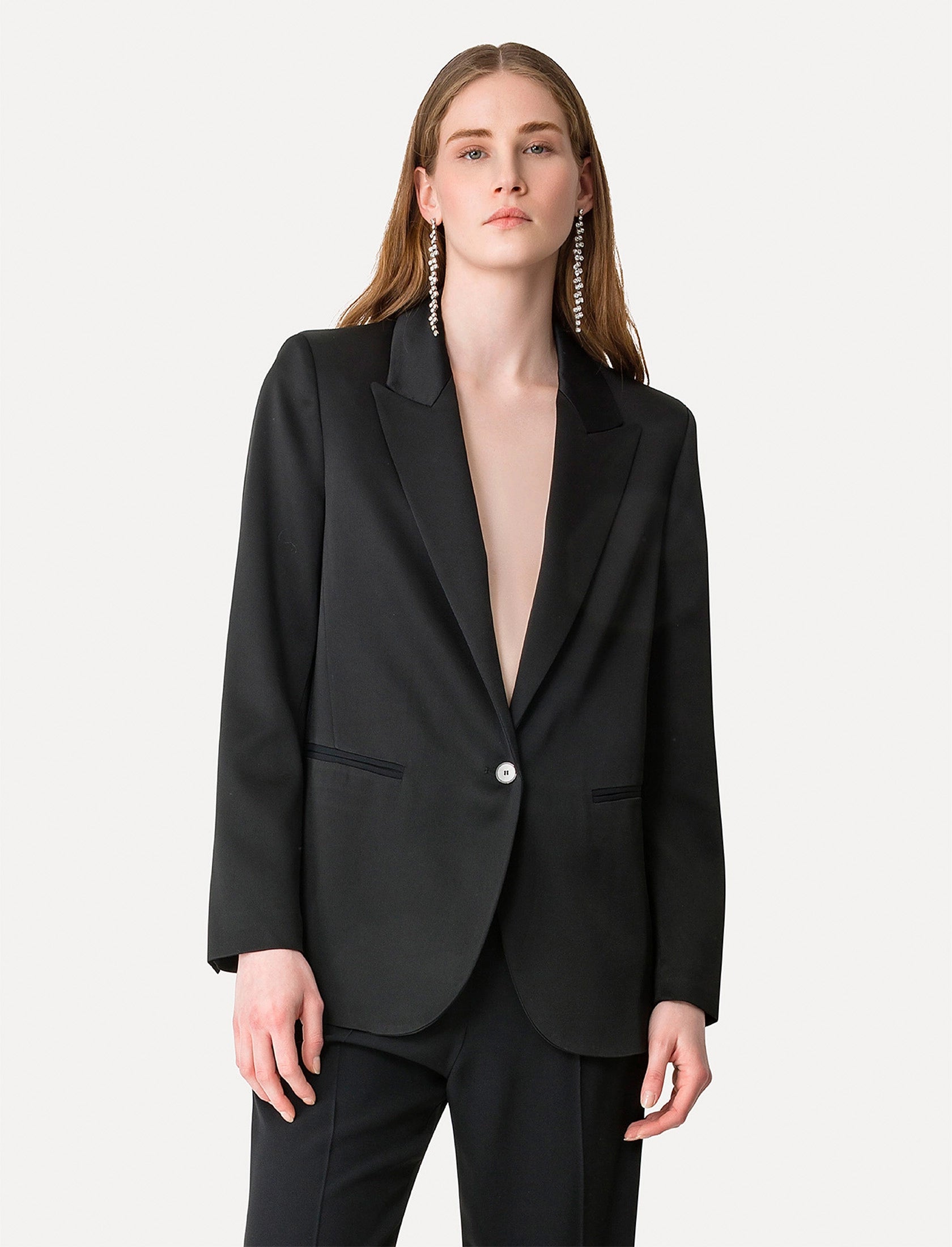 shiny satin jacket nero - PODIUMS NANCY