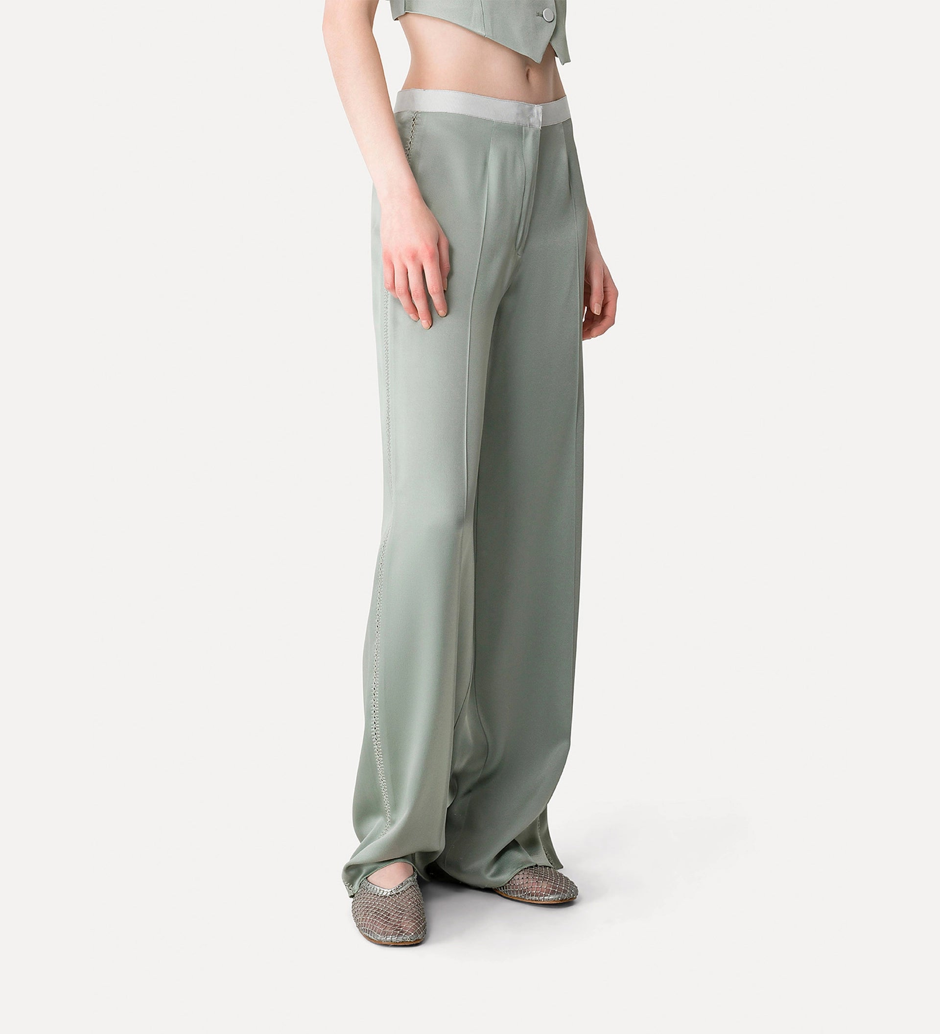 satin regular waist pant ombra - PODIUMS NANCY
