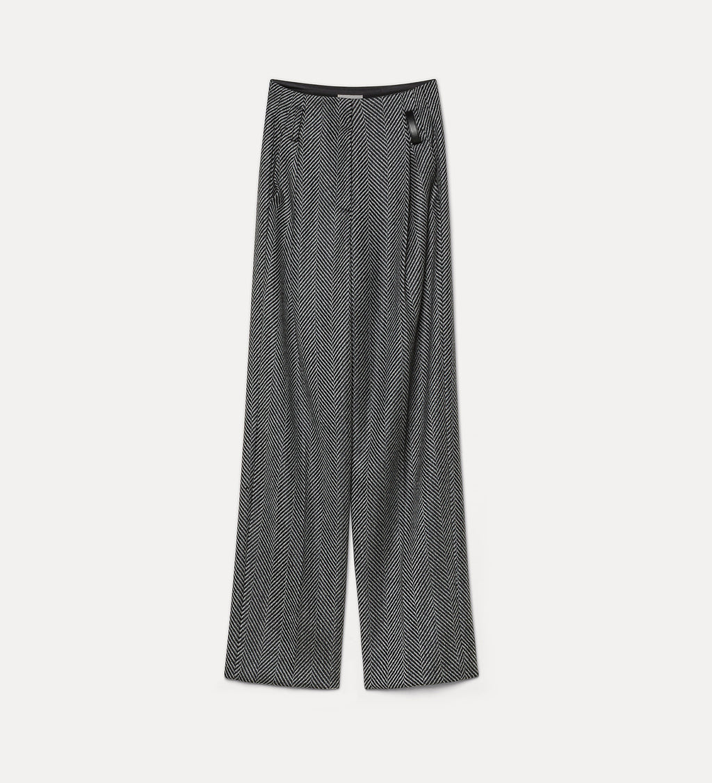 Pantalon Forte Forte bijou laine à chevron