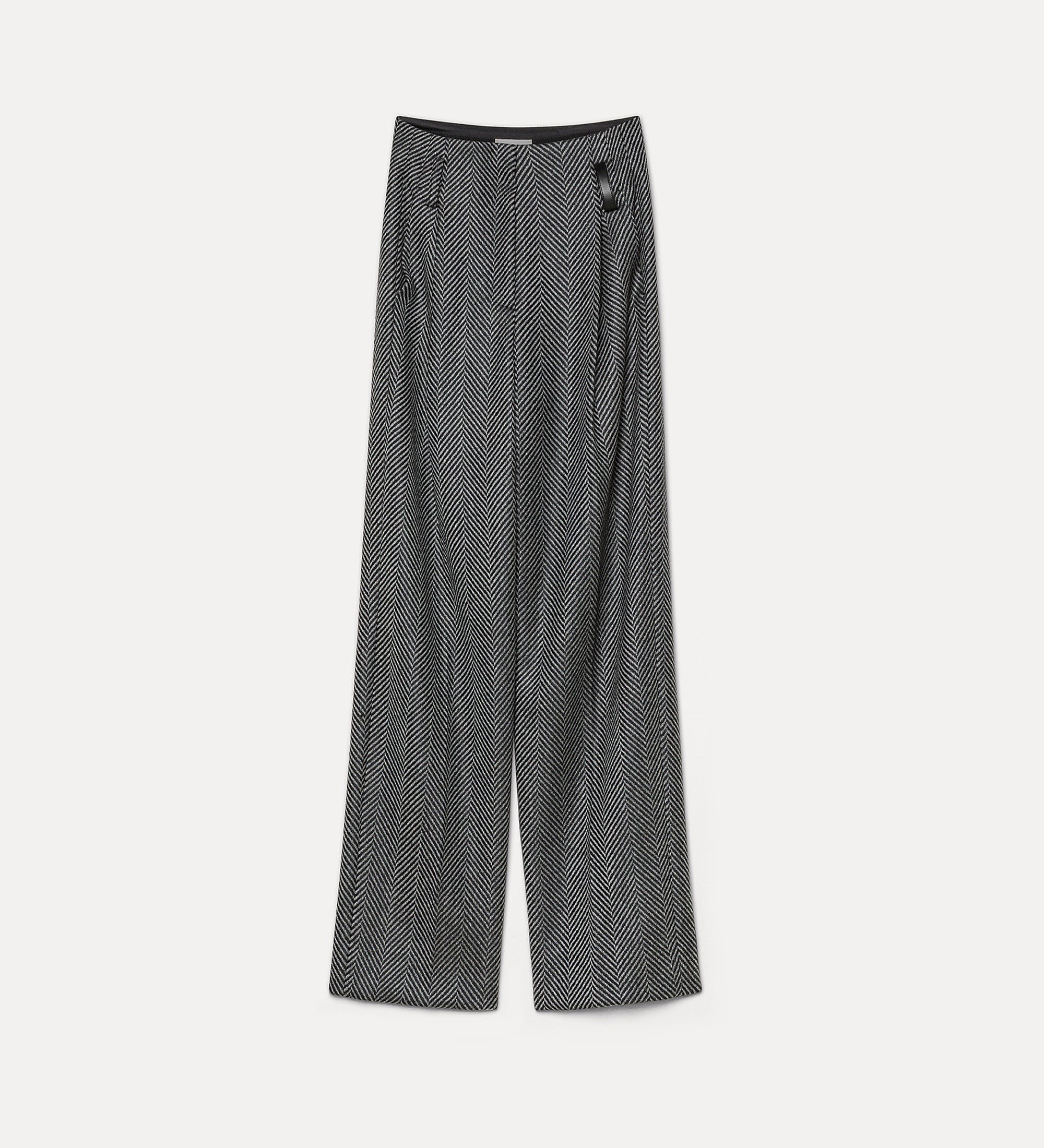 herringbone wool jewel pants
