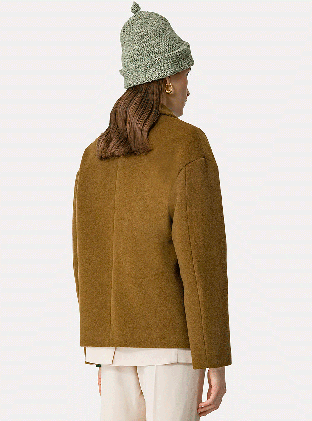 olive cashmere pea coat