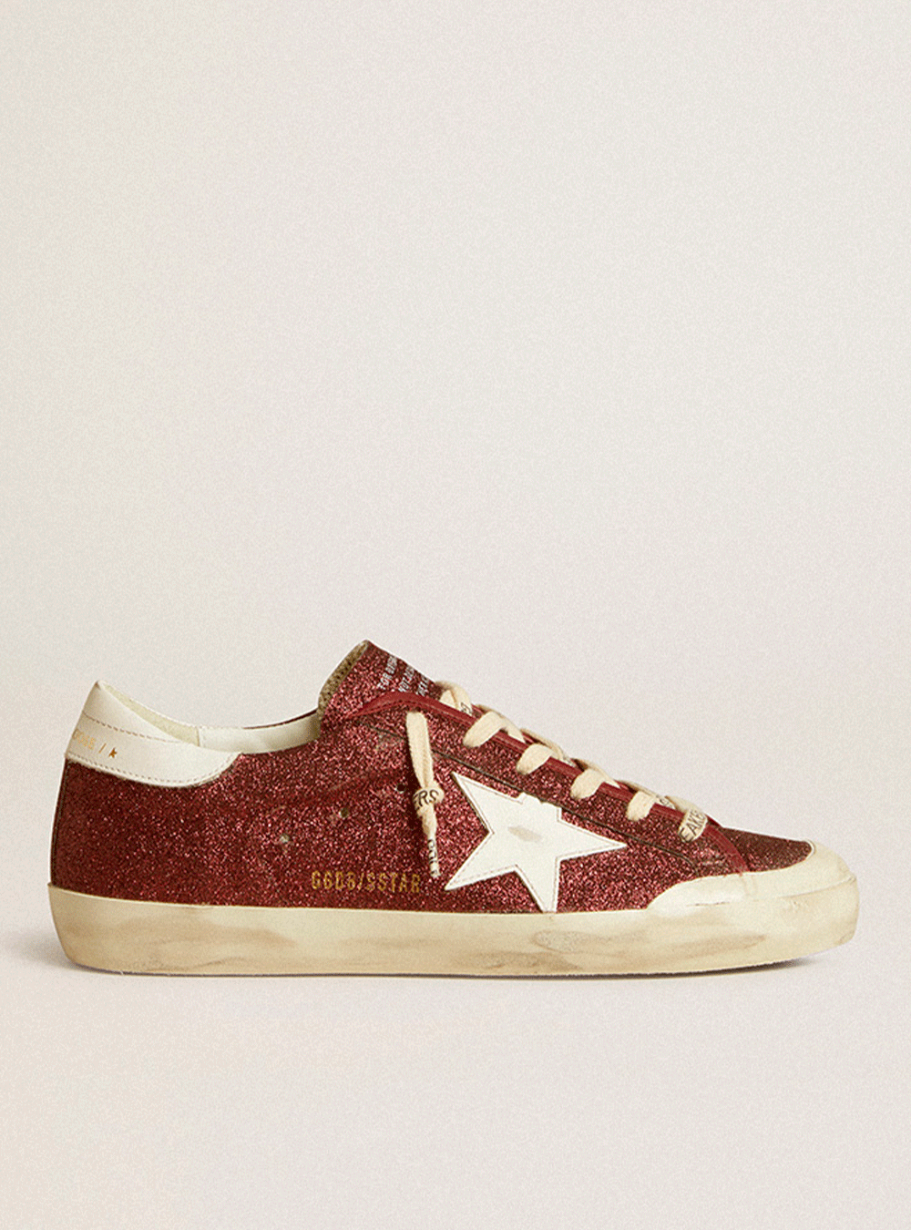 Sneakers Golden Goose Super Star Glitter Bordeaux - PODIUMS NANCY