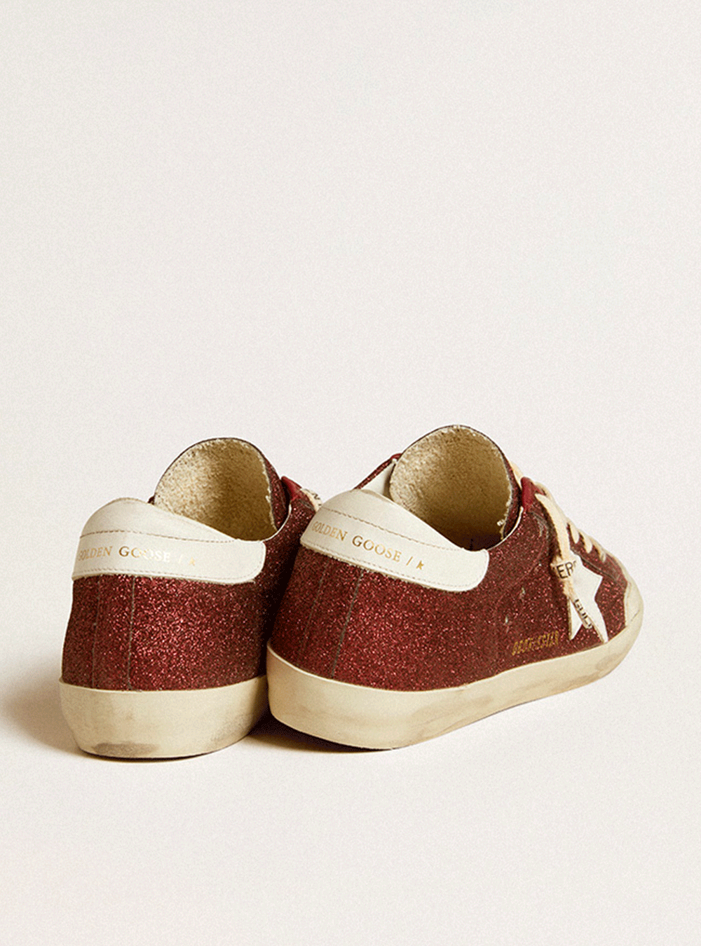 Sneakers Golden Goose Super Star Glitter Bordeaux - PODIUMS NANCY