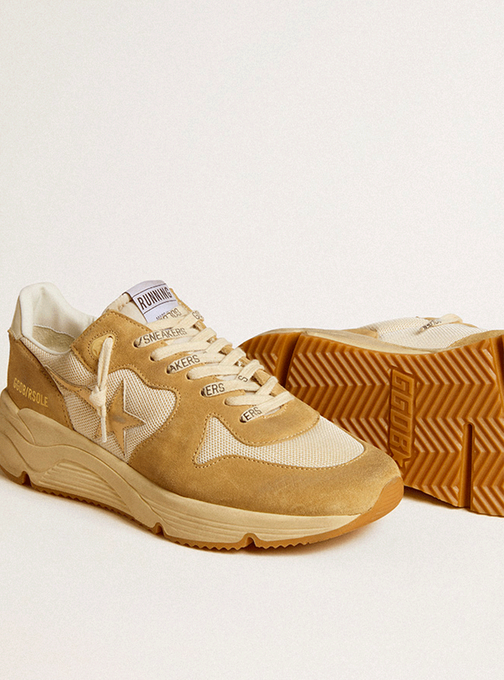 Sneakers Golden Goose Running Sole Cream Desert Beige